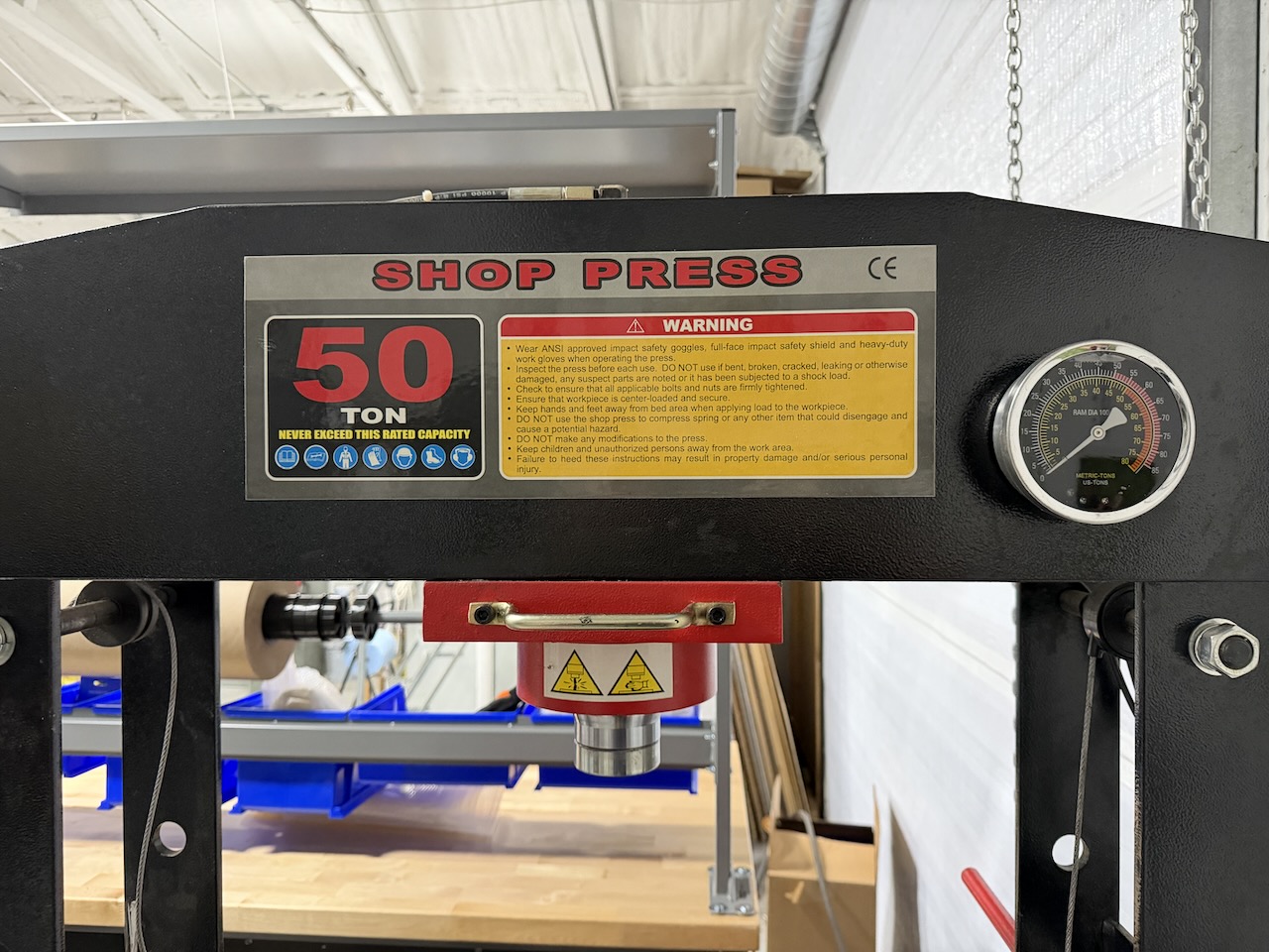 Redline 50-Ton Air/Hydraulic Shop Press